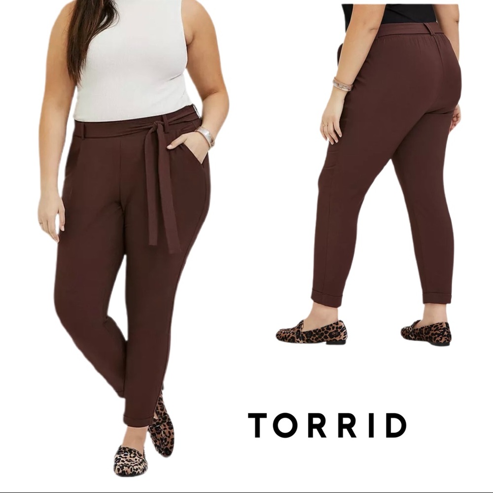 NEW TORRID Brown Tie Front Ankle Pants